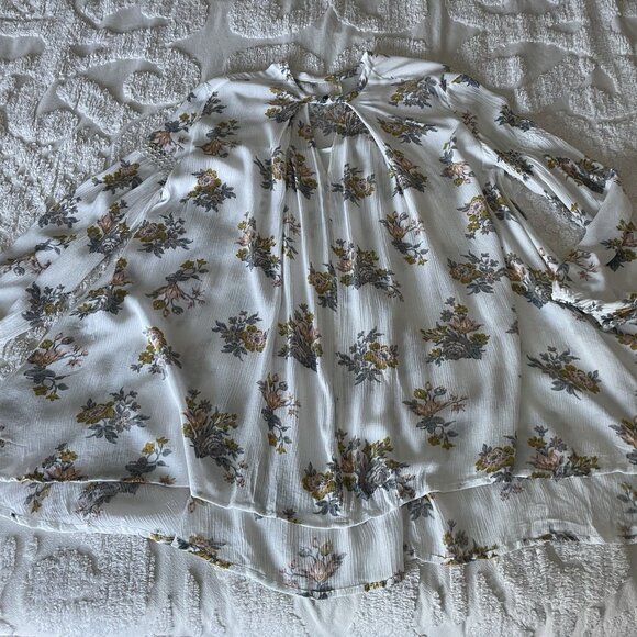 Free People Dress XS Mini Floral Gardenia Swing Tunic Boho Flowy Cottagecore - Picture 8 of 12